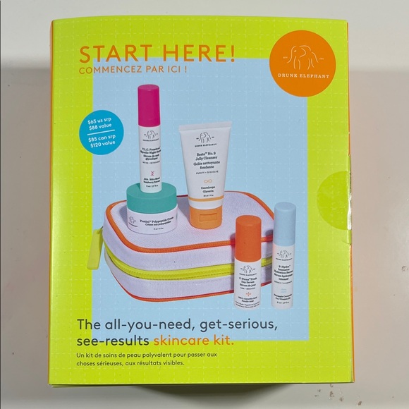 Drunk Elephant Skincare Kit with Colorful Bag